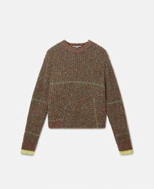 Stella mccartney - tweed knit jumper, woman, brown, size: xl