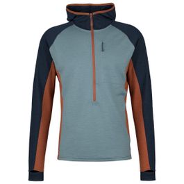 Stoic - merino260 stadjanst. 3/4 zip w. hood - merinohoodie maat xs, turkoois