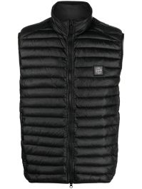 Stone island bodywarmer met logopatch - zwart - Zwart