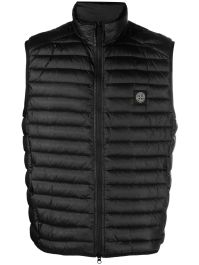 Zwarte Stone island bodywarmer met patch - zwart