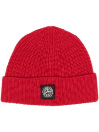 Stone island geribbelde muts - rood