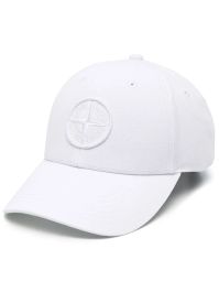 Stone island honkbalpet met print - wit