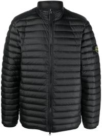Zwarte Stone island jack met logopatch - zwart