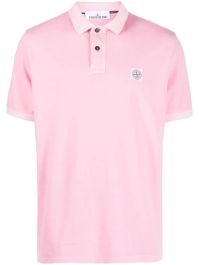 Roze Stone island polo met logopatch - roze