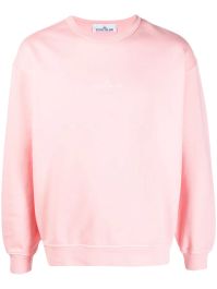 Roze Stone island sweater met geborduurd logo - roze