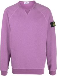 Paarse Stone island sweater met logopatch - paars