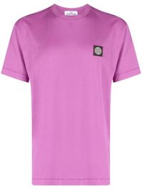 Stone island t-shirt met logopatch - paars - Paars
