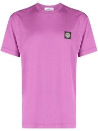 Stone island t-shirt met logopatch - paars - Paars