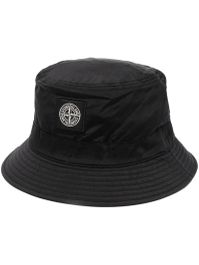 Stone island vissershoed met logopatch - zwart