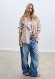 Stradivarius korte, soepelvallende trenchcoat met ceintuur steen m