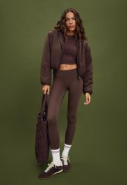 Stradivarius legging met uitsnijdingen tot op de enkel bruin m