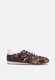 Stradivarius leren sneakers met bont en luipaardprint multicolour 39