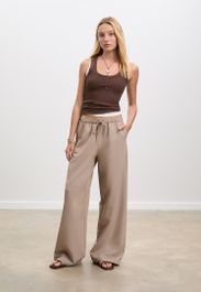 Stradivarius nette lange soepelvallende broek steen xs