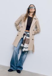 Stradivarius trench regular básica cinturón steen s
