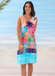 Strandjurk met inkjetprint dessin