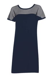 Strandjurk met modieuze netinzet - donkerblauw / zwart - gr. 38 van goldner fashion