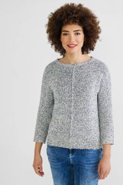 Street one gemêleerde trui grijs/blauw/wit