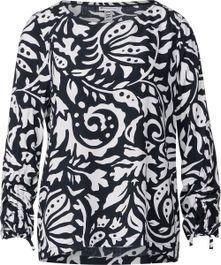 Street one roundneck dames blouse - deep blue - maat 38