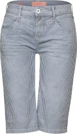 Street one style qr jane mid waist bermuda indigo dames jeans - stripe soft washed - maat 31