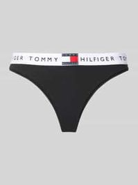 String met elastische band met label, model 'th heritage'