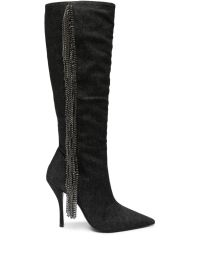 Stuart weitzman knielaarzen met franje - zwart