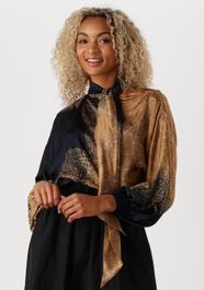 Summum blouse dames bow tie top border print, maat: 34, kleur: bruin