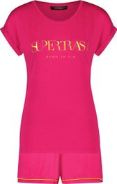 Supertrash - pyjama - pyama dames volwassenen - shortama dames - roze - s