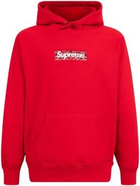 Supreme hoodie met logo - rood