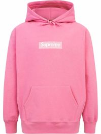 Supreme hoodie met logo - roze