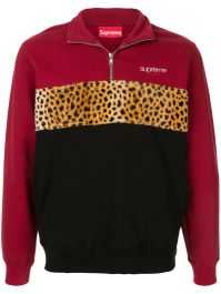 Supreme sweater met halve rits - rood