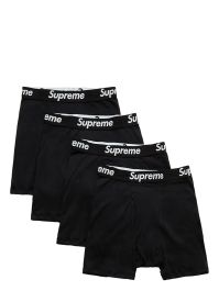 Supreme x hanes tagless vier boxershorts - zwart