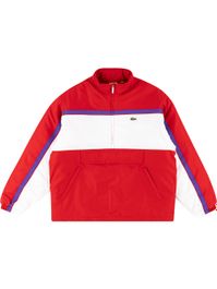 Supreme x lacoste pullover met halve rits - rood