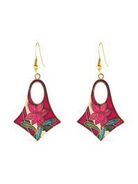 Susan caplan vintage 1980s cloisonné geometrische oorbellen - roze