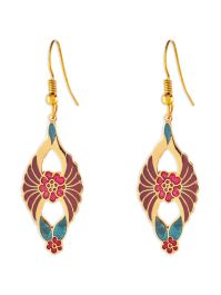 Susan caplan vintage 1980s cloisonné oorbellen - goud