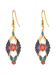 Susan caplan vintage 1980s cloisonné oorbellen - goud