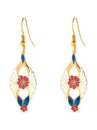 Susan caplan vintage 1980s cloisonné oorbellen met bloem - wit
