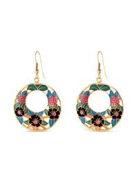 Susan caplan vintage 1980s cloisonné oorbellen met bloemen - goud