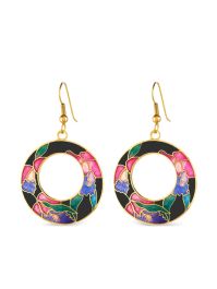 Susan caplan vintage 1980s cloisonné oorbellen met email - goud