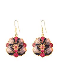 Susan caplan vintage 1980s cloisonné oorbellen - zwart