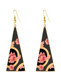 Susan caplan vintage 1980s driehoekige cloisonné oorbellen - goud