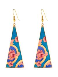 Susan caplan vintage 1980s driehoekige cloisonné oorbellen - goud
