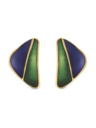 Susan caplan vintage 1980s emaille oorbellen - blauw
