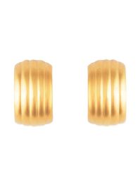 Susan caplan vintage 1980s geribbelde oorringen - goud