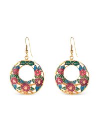 Susan caplan vintage 1980s oorbellen verfraaid met bloemen - goud