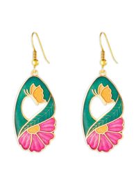 Susan caplan vintage 1980s oorbellen verfraaid met bloemen - goud