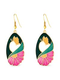 Susan caplan vintage 1980s oorbellen verfraaid met bloemen - goud