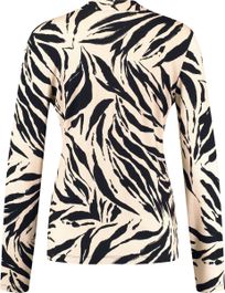 Taifun dames longsleeve schwarz gemustert-46