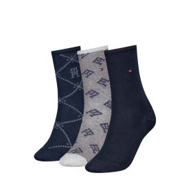 Tommy hilfiger 2-pack dames sokken - monogram - giftbox - katoenen dames kousen