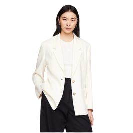 Tommy hilfiger, dames, jassen, beige, maat: xs linnen,