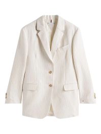 Tommy hilfiger gestreepte blazer - wit
